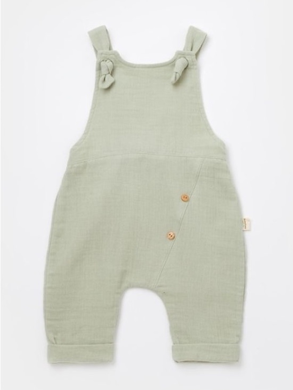 Organic Cotton Baby Overalls Green 9-12M GOTS Certified Romper - Picture 11 of 11